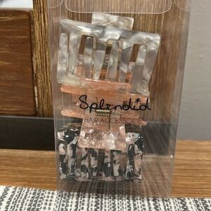 Splendid hair accessories- 3 multi colour claw clips
